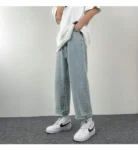 2025 New Men's Jeans | Korean Euro US Style | Straight & Wide Leg Denim Pants | Trendy Solid Color & Black Design