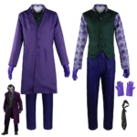 Movie Batman Cosplay Costume The Dark Knight Heath Ledger Roleplay Uniform Clown Purple Suit Halloween Party Costumes
