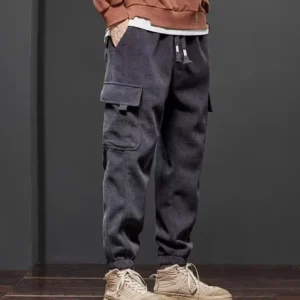 Spring Autumn New Style Elastic Waist Casual Pants for Men Stretch Straight Drawstring Harem Jogging Sports Long Pants Male