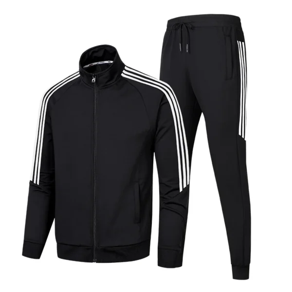 Sports set, men's school uniform, 2024, new toe tie cotton resistant jacket, sweater, casual pants, stand up collar bar set, two