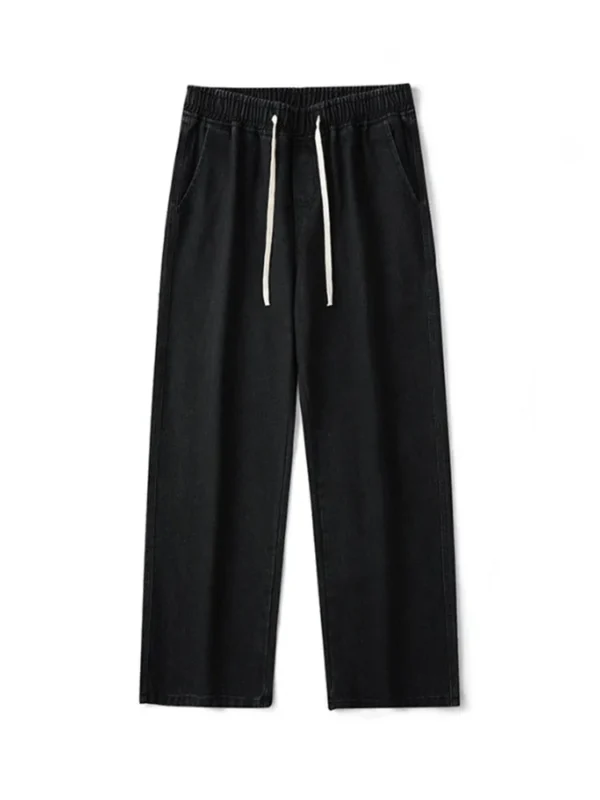 Dragging Streetwear Loose Jeans Men Korean Style Fashion Loose Straight Wide Leg Pant Men's Brand Clothing Black Light Blue Grey