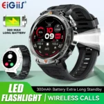EIGIIS KE3 Smart Watch 3ATM Waterproof Original Design For Men Bluetooth Call Health Monitor With Flashlight 100+ Sports Modes