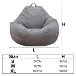 Large Small Lazy Sofa Cover Chairs Without Filler Linen Cloth Lounger Seat Bean Bag Pouf Puff Couch Tatami Living Room