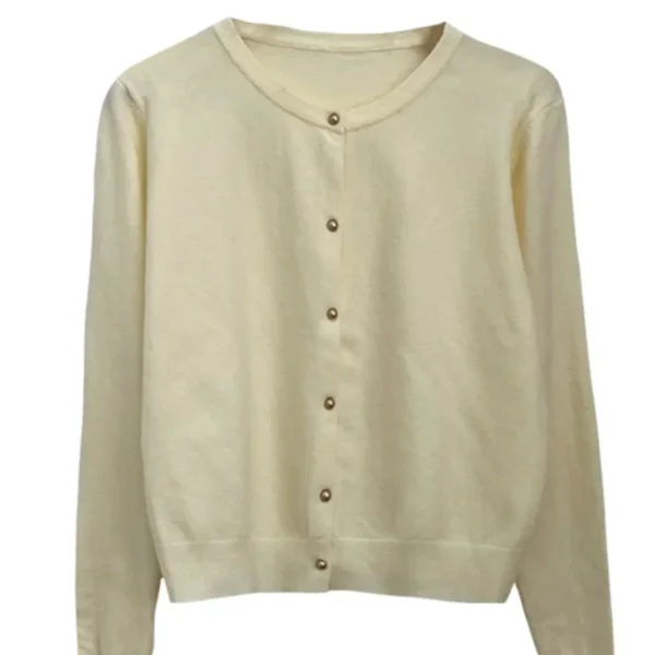 Solid Color Knitted for Women Cardigan Korean Single Breasted Long Sleeve Jumper Woman Round Neck All Match Cardigans Outwear