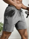 Men's Bottoms for Summer Gym Workout Running Cycling,Quick Drying Breathable Drawstring Waist Sports Shorts 2-0428