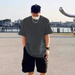 240G Heavy Oversized Plain T-Shirt for Men Summer HighQualtity Short Sleeve Tee 100%cotton Solid Color Trendy Casual white Top