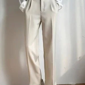 men's drape long pants, Korean version trend slim fit small foot casual pants, men's spring and autumn straight leg suit pants