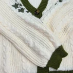 Evermore Cardigan Taylor Version Green Vine Embroidered Button Down Cable Knit Sweater Women Fall Winter Vintage Outfit