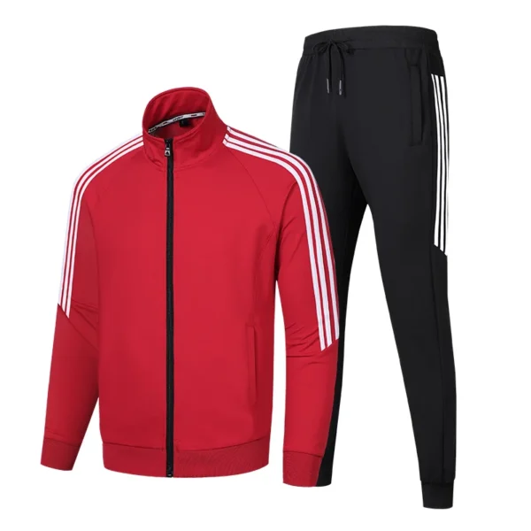 Sports set, men's school uniform, 2024, new toe tie cotton resistant jacket, sweater, casual pants, stand up collar bar set, two
