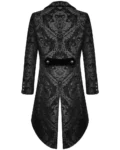 Devil Fashion Mens Gothic Steampunk Tailcoat Jacket Black Brocade Damask Wedding