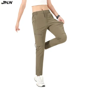 JNLN Hiking Pants Women 4-Way Stretch Waterproof Summer Cargo Pants Trekking Climbing Camping Outdoor Sports Mountain Trousers