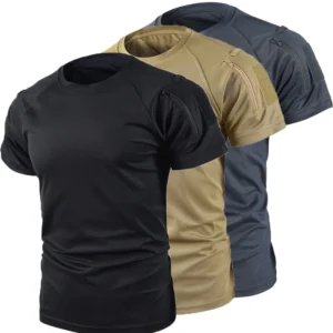 Men's Summer Quick Dry Pullerover O-Neck Lapel Tees Breathable Camping Trekking Hiking Climbing Quick Dry Sports M-4XL T-Shirt