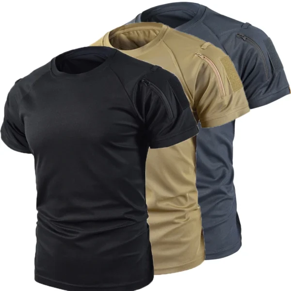 Men's Summer Quick Dry Pullerover O-Neck Lapel Tees Breathable Camping Trekking Hiking Climbing Quick Dry Sports M-4XL T-Shirt