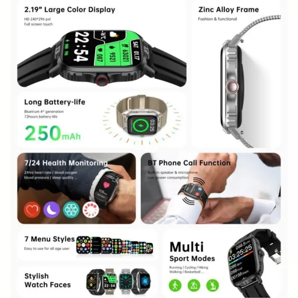 C29Pro New Bluetooth Call Smart Watch Men Waterproof Sport Fitness Tracker Weather Display Man Watch For Xiaomi Huawei Phone