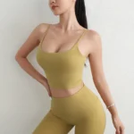Double Face Hair Sports Girls Fall Running Fitness Vest With Chest Pad Strap Spice