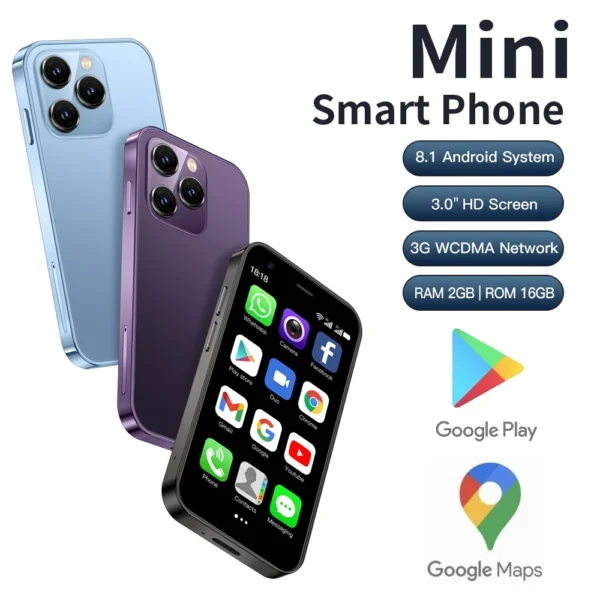 2024 SERVO Small Smartphone 3.0" Display Dual SIM 3G WCDMA Android 8.1 OS 2GB+16GB GPS WIFI Portable Mini Mobile Phone Low Price