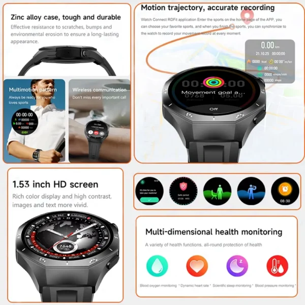 LAXASFIT 2025 New Smart Watch Men Smartwatch Outdoor Sports Track Spirit Island Bluetooth Talk Smartwatch Pedometer