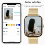 +2pc Straps Smart Watch Women Men Smartwatch Square Stainless Steel Smart Clock BT Call For Xiaomi Samsung Phone Fitness Tracker