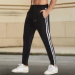 Spring and Autumn Men's Casual Pants 2025 Back to School New Trend Korean Black and White Stripes Slim LEGGING Trend Bound Feet
