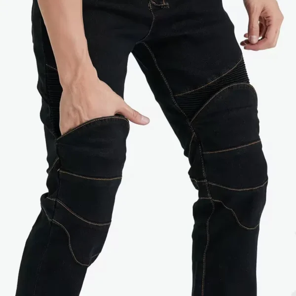 Men Jeans Embroidery Motorcycle Pants Pantalon Motocross Belt Protective Gear option Motorcycle Driver License Test Motos Jeans
