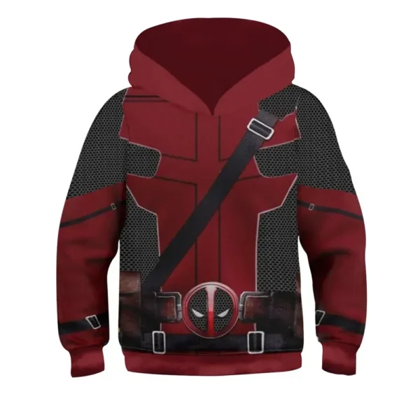 Boys Girls Deadpool Wolverine Cosplay Costume Superhero 3D Print Pullover Hoodies Jacket Sweatshirts for Halloween Party