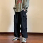 2025 New Men's Overalls Multi-Pocket American Hiphop Pants Men's Ins High Street Spring And Autumn Bunched Foot Assault Pants