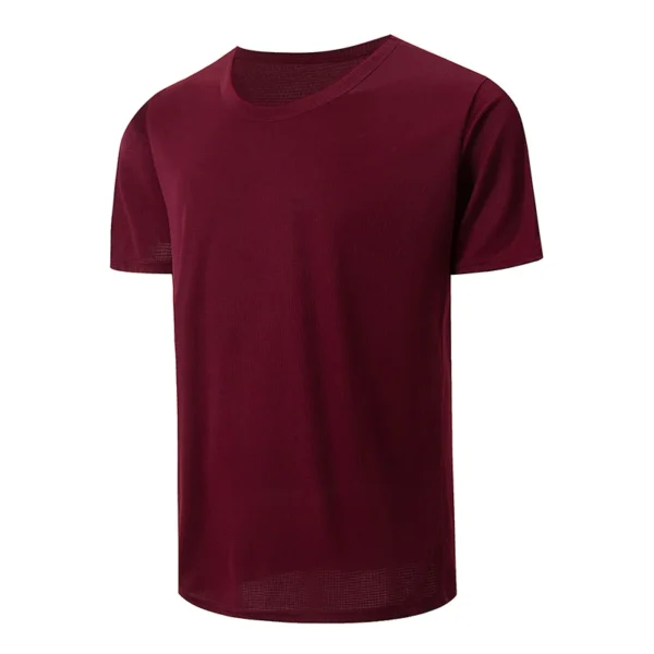 1/5 Pcs Men's Solid Color Waffle Sports Short Sleeve Fitness Running Jogging Base Clothes Joker Comfort License Training Shirt