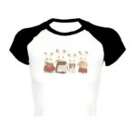 2000s Top Aesthetics Letter Print Baby Tees Y2k Style Streetwear Short Sleeve Cute Vintage Crop Top Women Fashion Punk Emo Girls