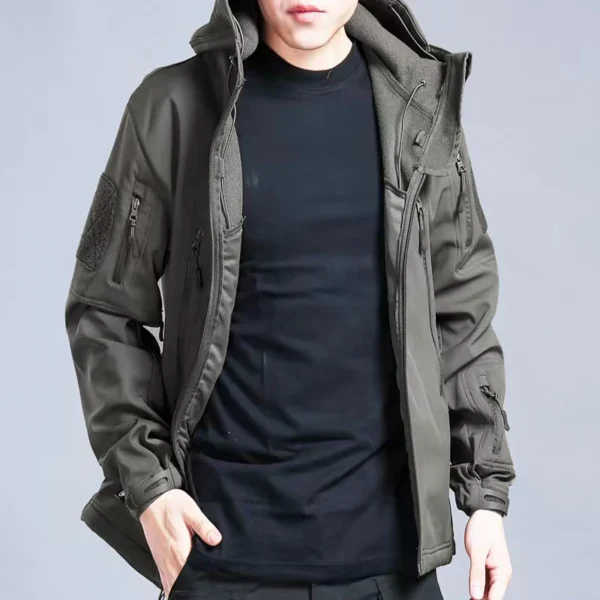 Men's Winter Autumn Softshell Fleece Jackets Waterproof Outdoor Fishing Hiking Hunting Thermal Camping Cargo Coats Warm M-5XL