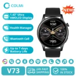 [2024 New] COLMI V73 Smartwatch AMOLED Display Bluetooth Calls Health Fitness Tracking Smart Watch for Men Women