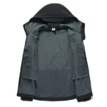 Men's Outdoor Sharkskin Softshell Jacket, Military Fan Windproof Padded Mountaineering Jacket, Tactical Hiking Suit