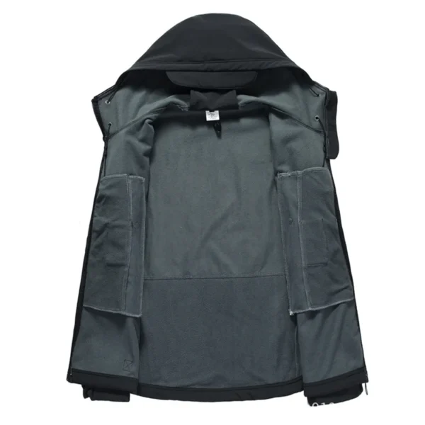 Men's Outdoor Sharkskin Softshell Jacket, Military Fan Windproof Padded Mountaineering Jacket, Tactical Hiking Suit