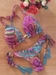 2022 Sexy Bikini Floral Print Swimwear String Bikini Set Push Up Swimsuit Bikinis Women Biquini Beach Bathing Suit Women
