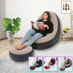 Inflatable Lazy Sofa Chair PVC Flocking Foldable Sofa With Slip-on Lunch Lounge Chair Set