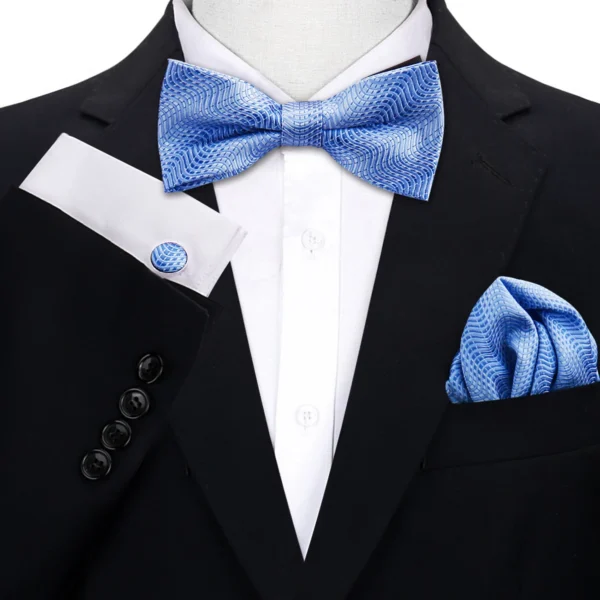 3pcs Bow Tie For Men Bowtie Handkerchief Cufflink Set For Shirts Fit Business Wedding Butterfly Paisley Pocket Square Bowtie Man